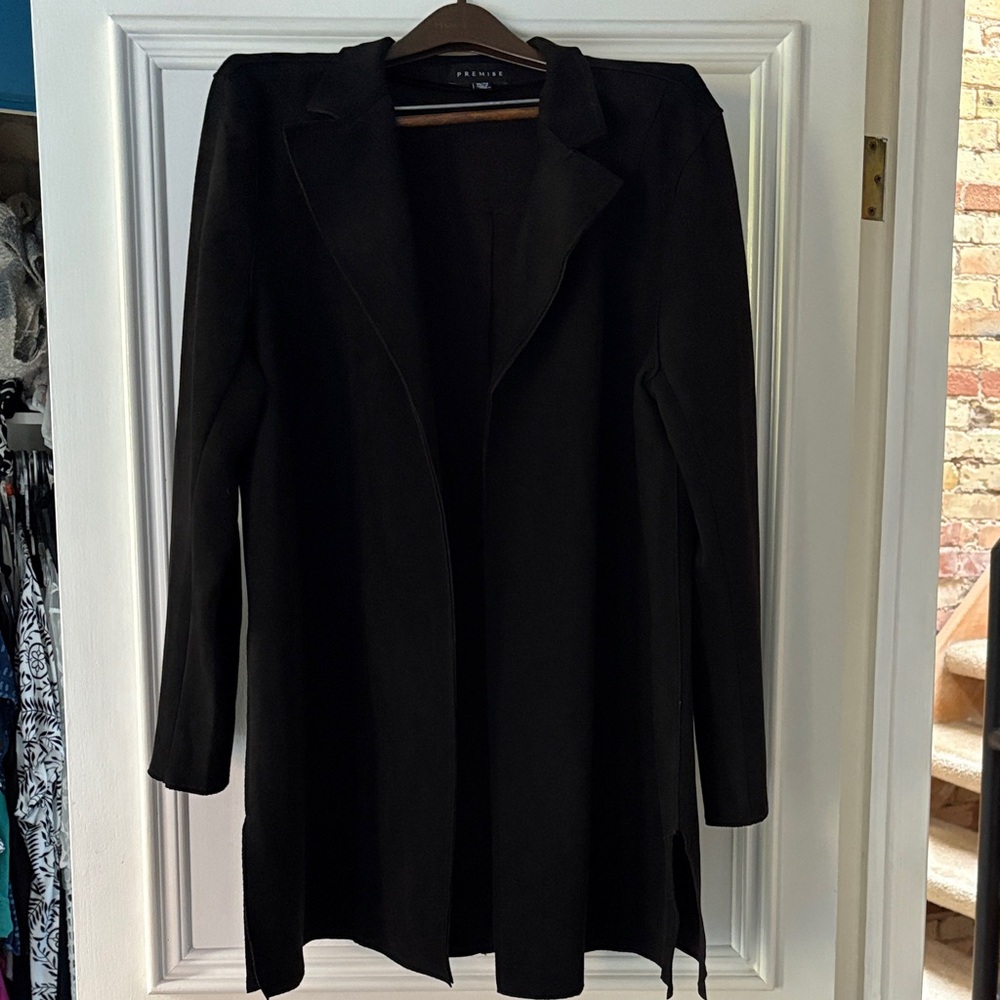 Faux Suede Black Women's Blazer